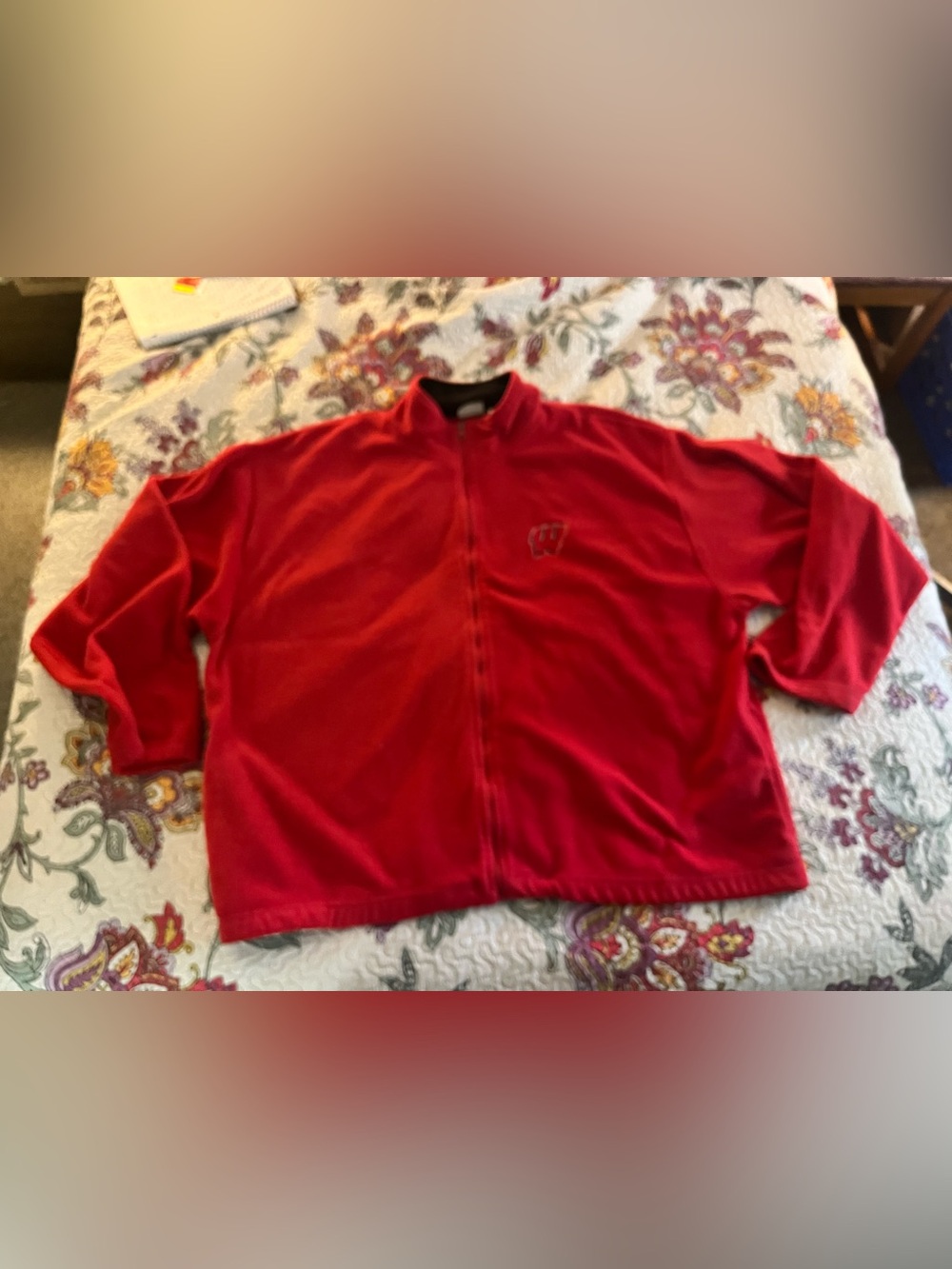 Vintage 90’s Y2K Wisconsin Badgers Fleece Jacket Zip Up 2XL XXL NCAA Red